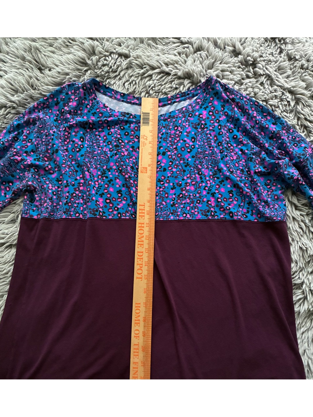 Lilly Pulitzer -size large/ Speckled Navy & Maroon Layered Knit Pullover - Picture 5 of 8
